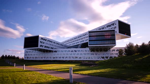 Day Time Timelapse of Equinor Office Building in Oslo, Norway (Modern Architecture)