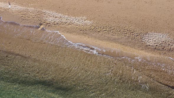 Beautiful Remote Beach with Crystal Clear Water Aerial View