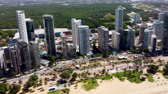 Recife Pernambuco Brazil. Historic buildings at downtown city.