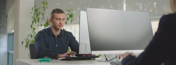 A businessman in the office