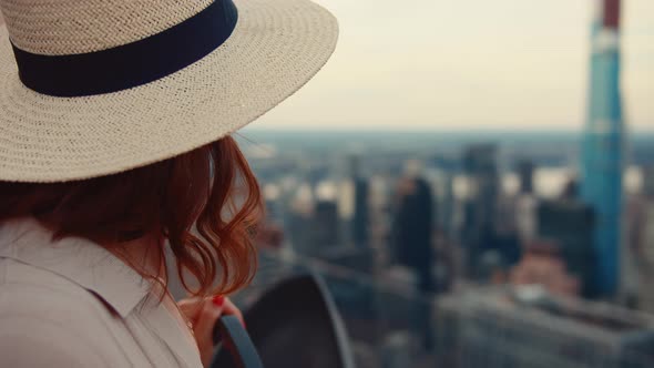 Young tourist on the roof