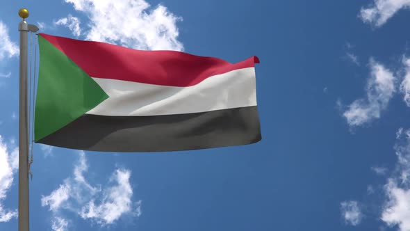 Sudan Flag On Flagpole