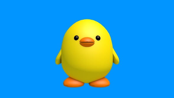 Chick 3D 360 degree spin – Looped