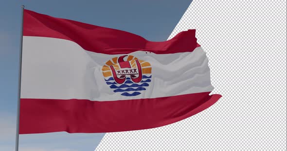 flag French polynesia patriotism national freedom, seamless loop, alpha channel