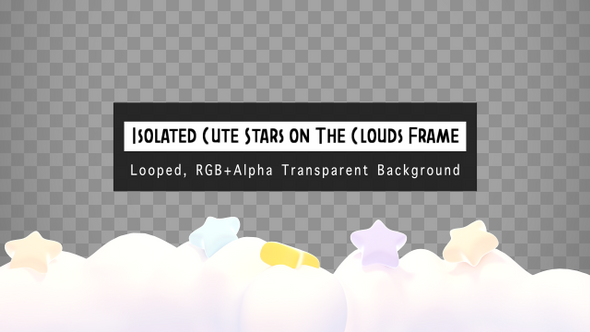 Isolated Cute Stars On The Clouds Frame