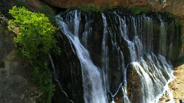 Waterfall Flowing On Rocks 