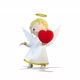 Angel Dancing With A Heart on White Background - VideoHive Item for Sale