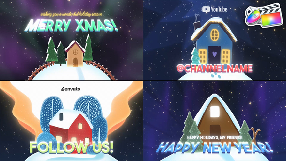 Christmas Houses Greetings for FCPX alt