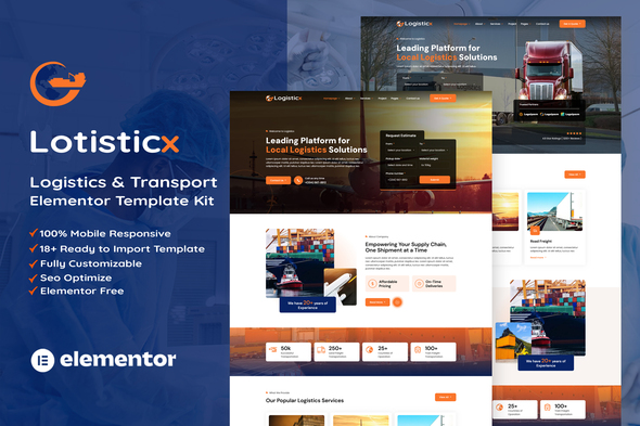 Logisticx – Logistics & Transportation Elementor Template Kit – 0 Sold!