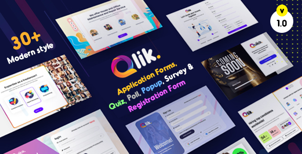 Qlik – Multipurpose Form Template for Application, Quiz, Pop-Up, Survey & Registration – 0 Sold!