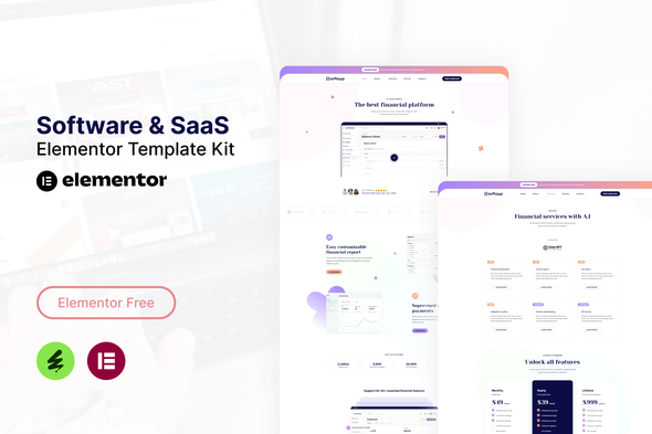 Softapp - Software & SaaS Elementor Template Kit