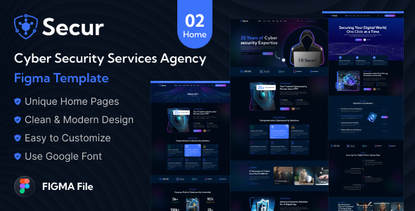 Secur – Cyber Security Services Agency Figma Template