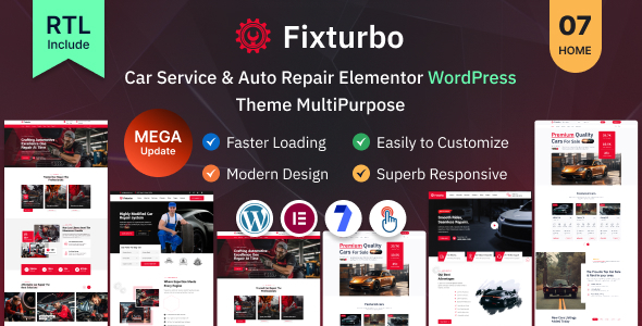 Fixturbo - Car Service & Auto Repair Elementor WordPress Theme MultiPurpose