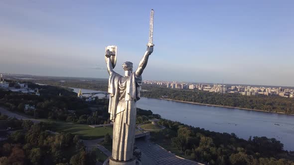 Monument Motherland. Aerial. Kyiv. Ukraine