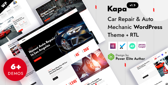 Kapa - Car Repair & Auto Services Elementor WordPress Theme