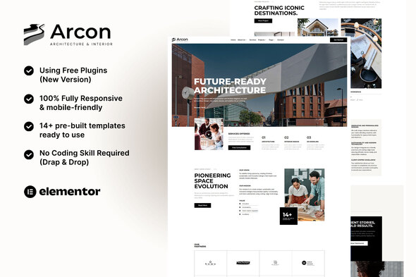 Arcon - Architecture & Interior Elementor Template Kit