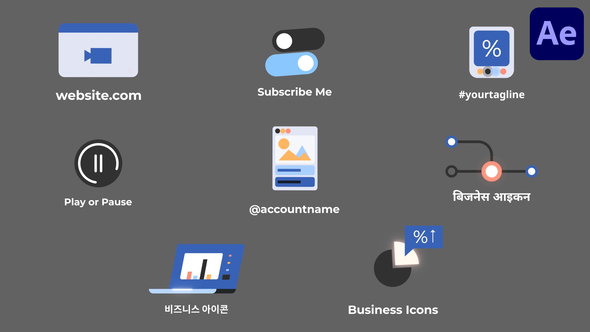 Business Marketing Icons And Titles for After Effects alt