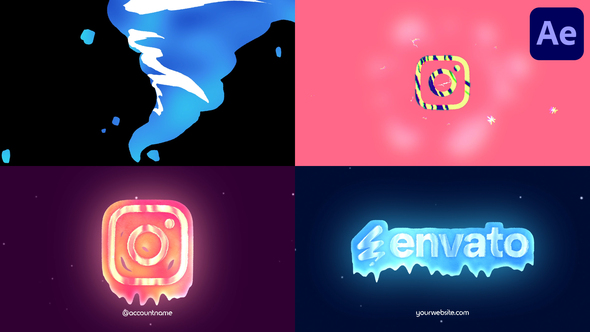 Winter Tornado Snow Logo for After Effects alt