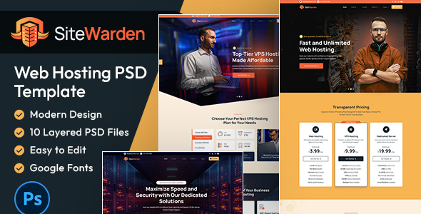 SiteWarden | Web Hosting PSD Template – 0 Sold!