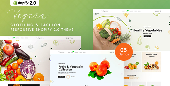 Vegera – Organic Vegetables Responsive Shopify 2.0 Theme – 0 Sold!