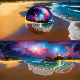 8K HDR Otherworldly Beach with Nebula Sky Background - 3DOcean Item for Sale