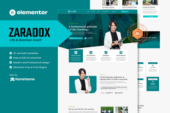 Zaradox - Life & Business Coach Elementor Template Kit