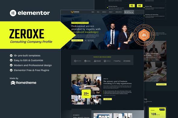 Zeroxe - Consulting Company Profile Elementor Template Kit