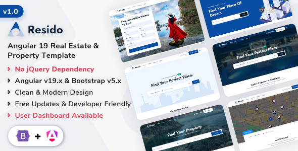 Resido – Angular 19 Real Estate Template – 0 Sold!