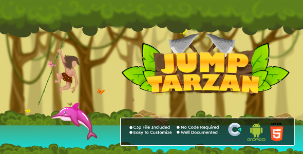 Jump Tarzan Game: Arcade Platformer Game (HTML5 & Android) | Construct 3