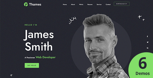 Thames – Personal Portfolio WordPress Theme – 0 Sold!