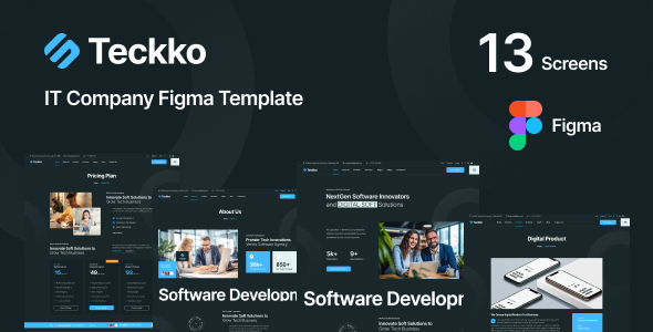 Teckko – IT Company Figma Template – 0 Sold!