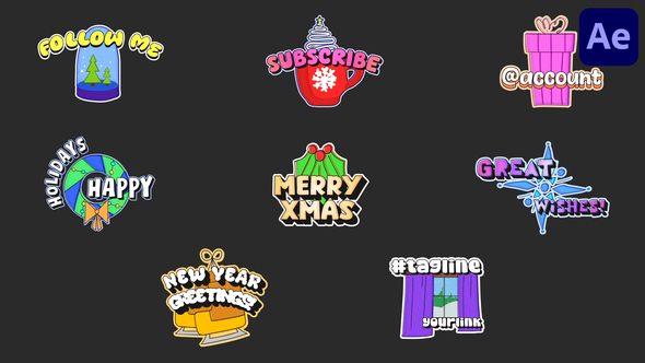 Christmas Logo Badges for After Effects alt