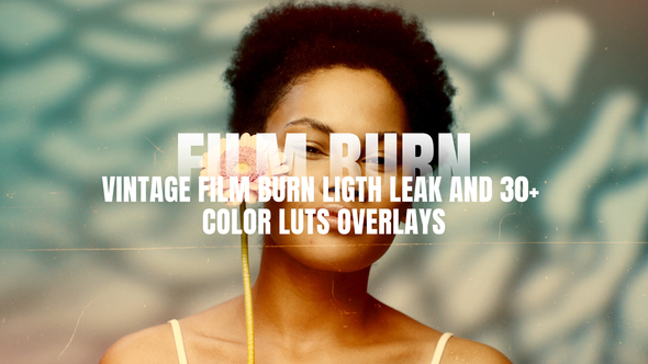 Vintage Film Burn Light leak and 30+ Luts Overlays alt