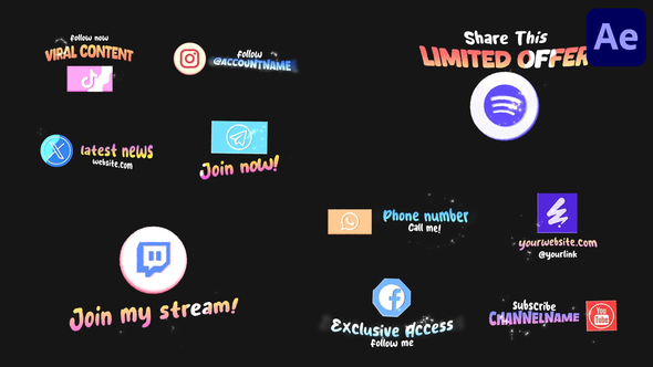 Xmas Social Media Lower Thirds for After Effects alt