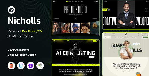 Nicholls - Personal Portfolio/CV HTML Template