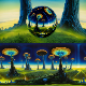 8K HDR Alien Forest with Bioluminescent Fungi and Cosmic Glow Background - 3DOcean Item for Sale