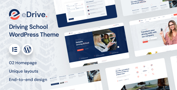 eDrive – Driving School WordPress Theme – 0 Sold!