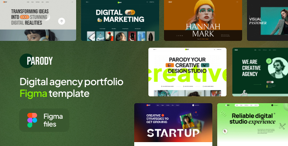 Parody – Digital Agency Portfolio Figma Template – 0 Sold!