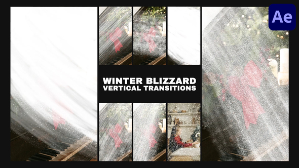 Winter Blizzard Vertical Transitions | After Effects alt