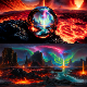 8K HDR Majestic Alien Landscape with Glowing Lava Background - 3DOcean Item for Sale