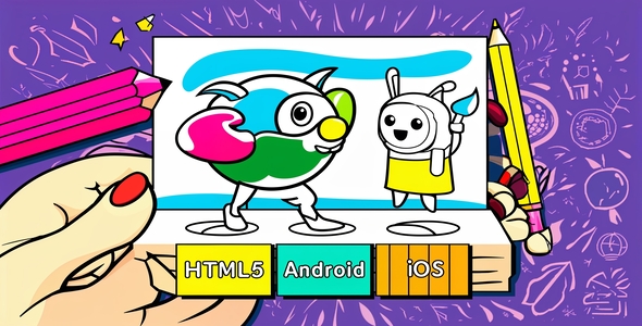 Coloring Canvas Construct 3 Game | Publish to HTML, iOS, Android