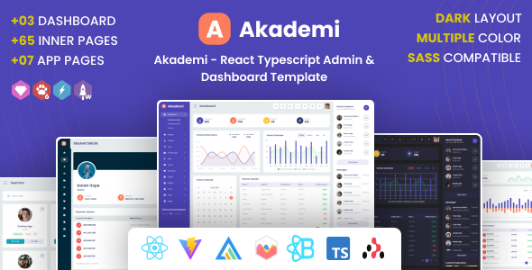 Akademi – React Typescript Admin & Dashboard Template – 0 Sold!