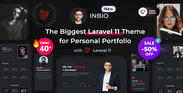 InBio – Personal Portfolio Laravel 11 Template – 0 Sold!