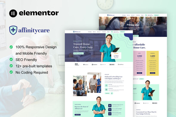 AffinityCare – Home Care & Private Nursing Services Elementor Template Kit – 0 Sold!