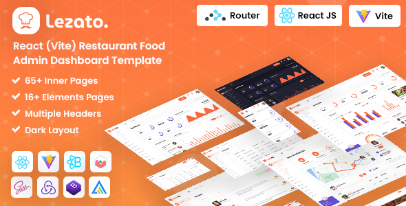 Lezato – React (Vite) Restaurant Food Admin Dashboard Template – 0 Sold!