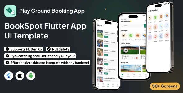 BookSpot UI Template | Play Ground Booking App | Flutter | Easy Sports Venue Reservations App