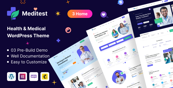 Meditest - Health Care Medical & Hospital Doctor Listing WordPress Theme