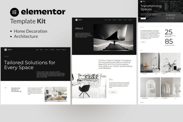 Vistta - Interior Design & Architecture Elementor Template Kit