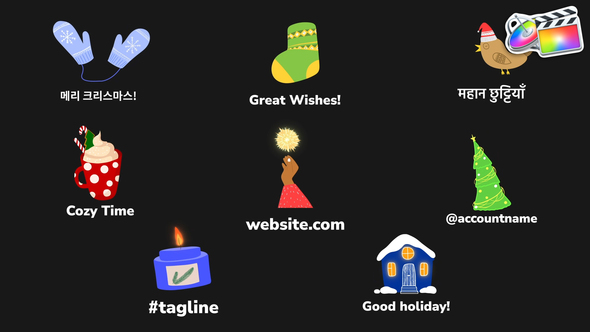 Winter Christmas Comfort Icons And Titles for FCPX alt