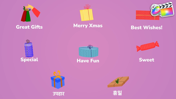 Gift Boxes Icons And Titles for FCPX alt